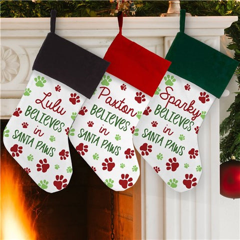 Personalized Santa Paws Stocking