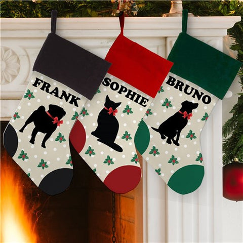 Personalized Pet Mistletoe Stocking