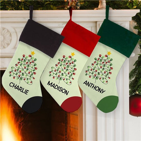 Personalized Paws Tree Stocking