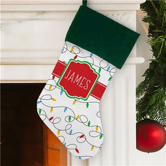 Personalized Christmas Lights Stocking