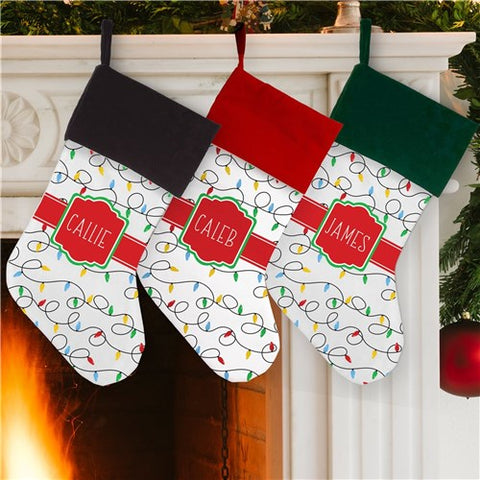 Personalized Christmas Lights Stocking