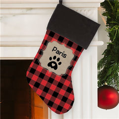 Personalized Red Plaid Pet Stocking