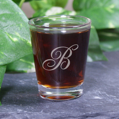 Script Initial Shot Glass