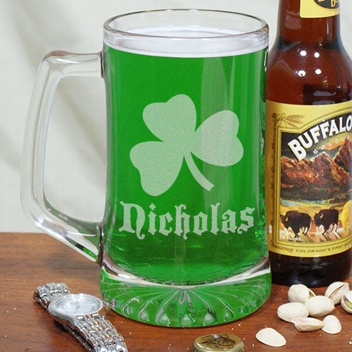 Shamrock Personalized Beer Mug