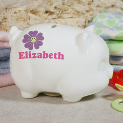 Personalized Flower Piggy Bank