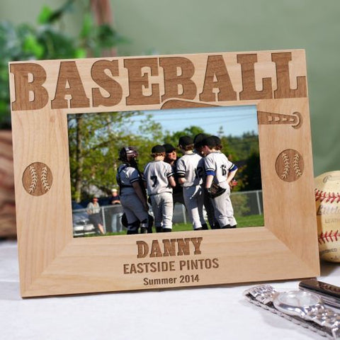 Baseball Wood Picture Frame