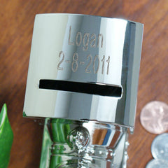 Silver Train Bank With Name & Date