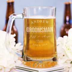 Engraved Wedding Beer Mug