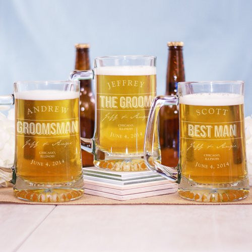 Engraved Wedding Beer Mug