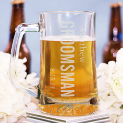Wedding Party Engraved Beer Mug