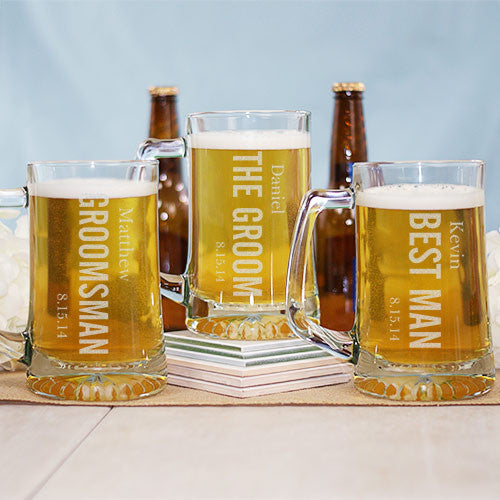 Wedding Party Engraved Beer Mug