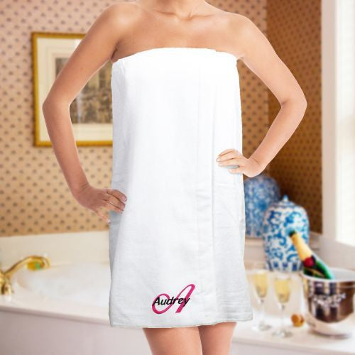 Embroidered Ladies Spa Wrap- 3 colors