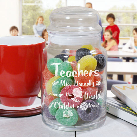 Engraved Teacher's Treat Jar