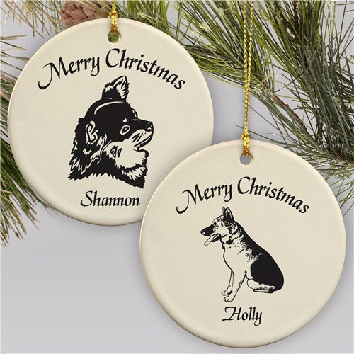 Dog Breed Personalized Ornament