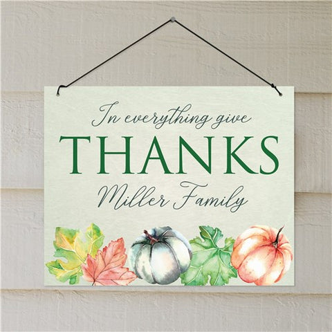 Personalized Give Thanks Welcome Sign