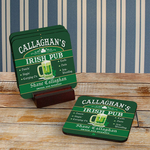 Irish Pub Personalized Coaster Set