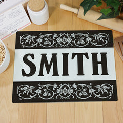 Family Name Glass Cutting Board