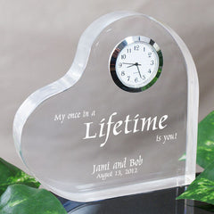 My Once In A Lifetime Engraved Keepsake Clock