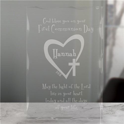 First Communion Personalized Keepsake Block