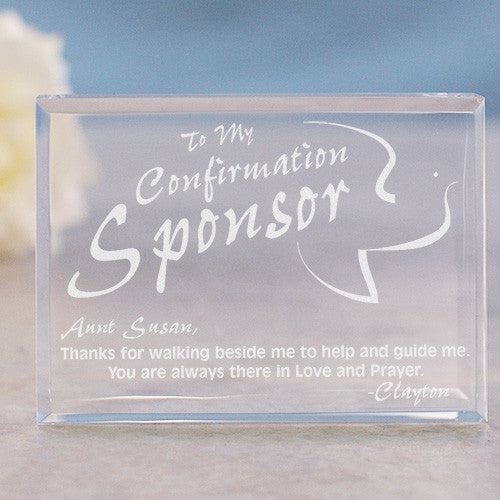 Confirmation Sponsor Engraved Keepsake