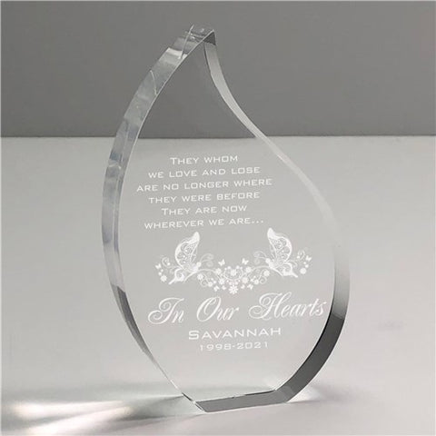 Engraved In Our Hearts Memorial Tear Keepsake