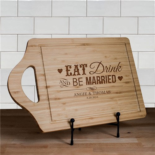 Engraved Eat Drink Be Married Cutting Board