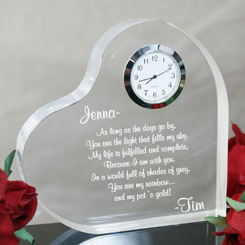 Engraved Anniversary Keepsake Clock