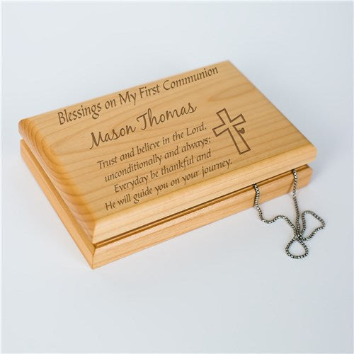 First Communion Engraved Keepsake Box
