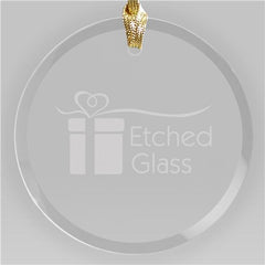 Wedding Rings Engraved Glass Ornament