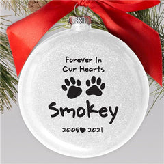 Forever In Our Hearts Red Pet Ornament