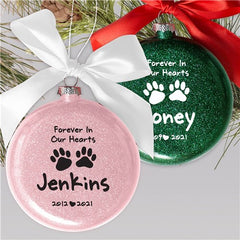 Forever In Our Hearts Red Pet Ornament