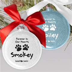 Forever In Our Hearts Red Pet Ornament