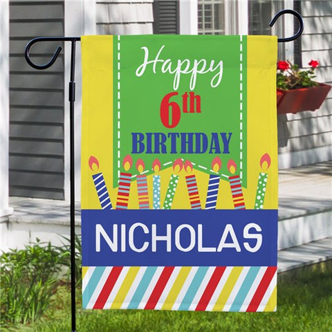 Personalized Birthday Age Garden Flag