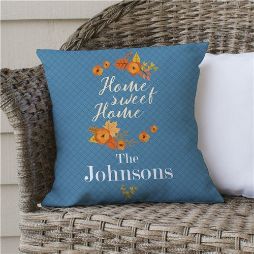 Personalized Fall Home Sweet Home Throw Pillow