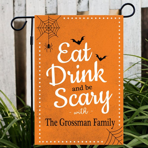 Personalized Eat Drink Be Scary Halloween Flag