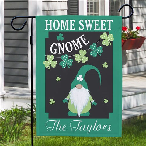 Home Sweet Gnome Personalized Garden Flag
