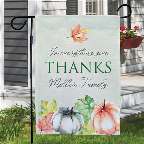 Thankful Family Custom Fall Garden Flag