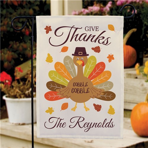 Personalized Thanksgiving Garden Flag