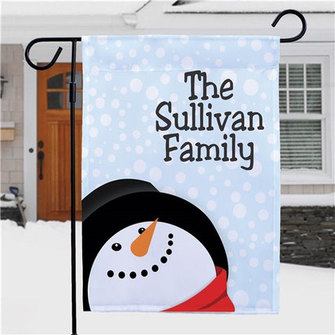 Snowman Personalized Garden Flag