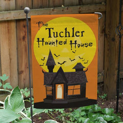 Haunted House Personalized Garden Flag