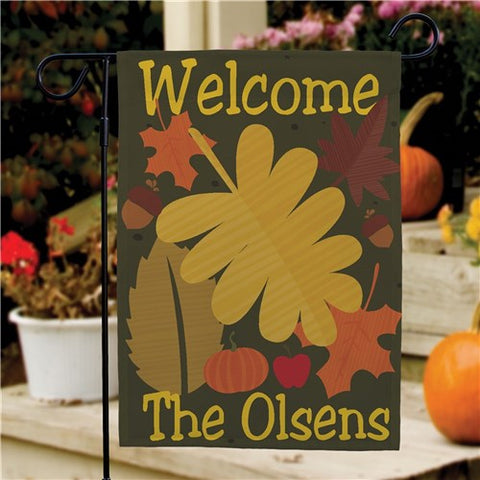 Welcome Fall Personalized Garden Flag