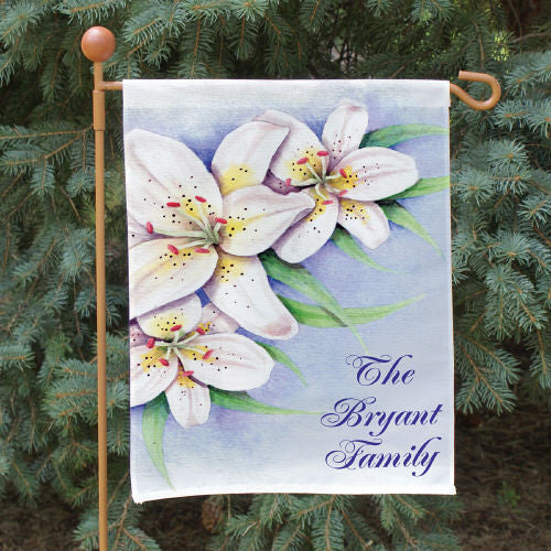 Lilies Personalized Garden Flag