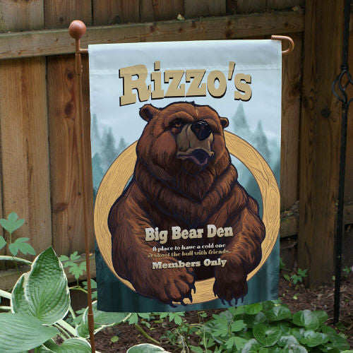 Big Bear Den Personalized Garden Flag