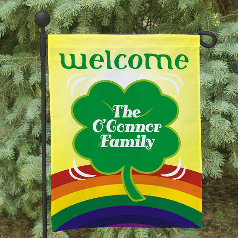 Four Leaf Clover Personalized Garden Flag