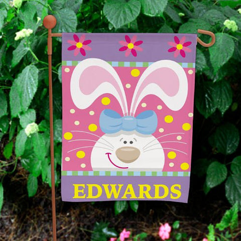 Personalized Easter Bunny Garden Flag