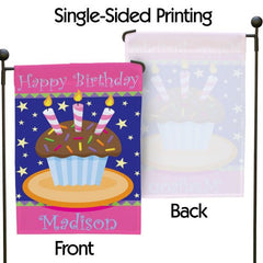 Personalized Birthday Cake Garden Flag