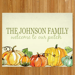 Pumpkin Patch Personalized Welcome Mat