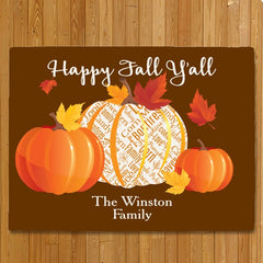 Personalized Happy Fall Y'all Doormat