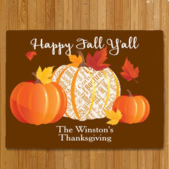 Personalized Happy Fall Y'all Doormat