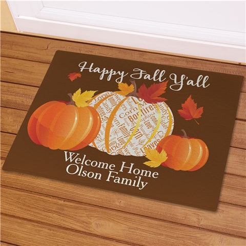 Personalized Happy Fall Y'all Doormat